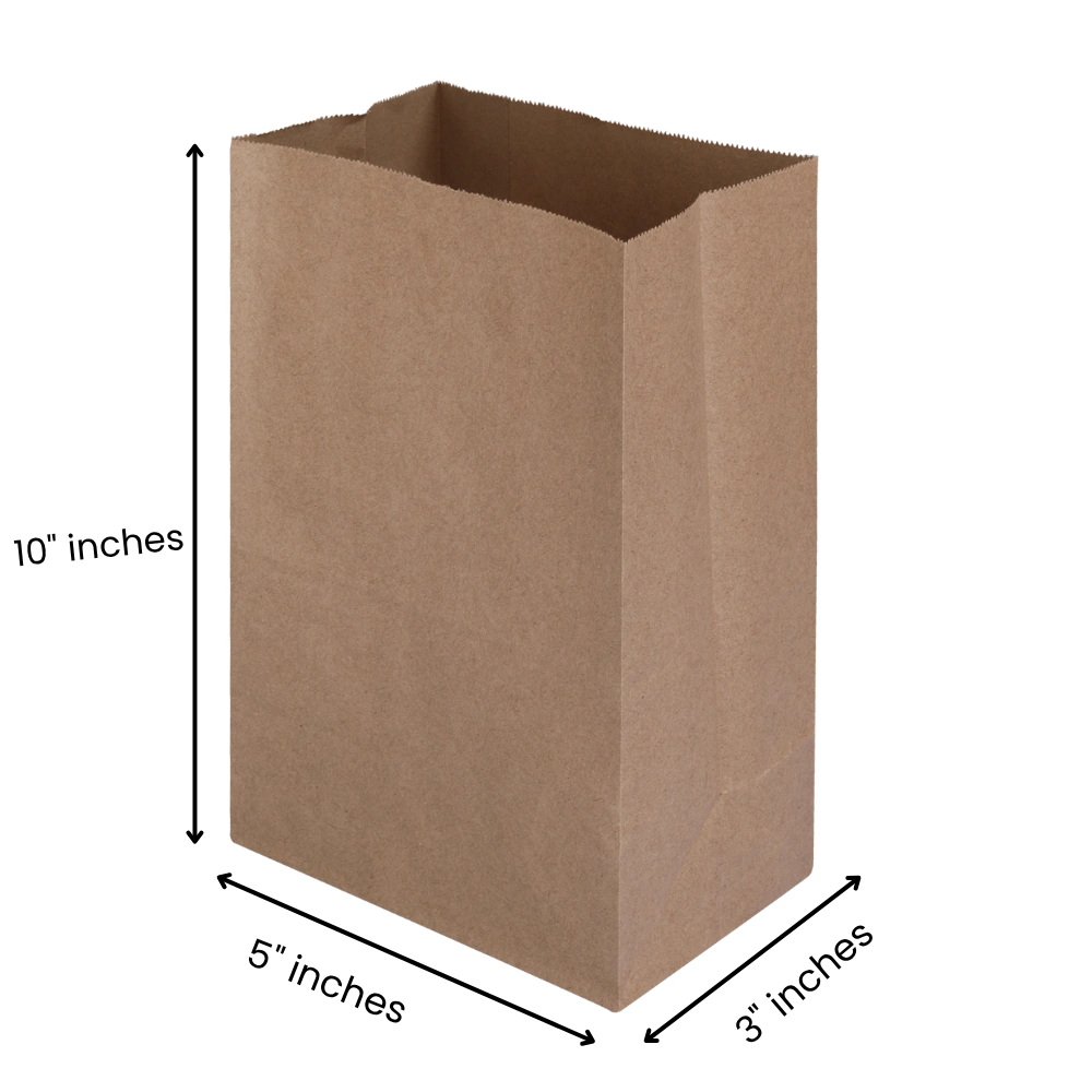 5x3x10 Inches Eco Pack Square Bottom Grocery Bag