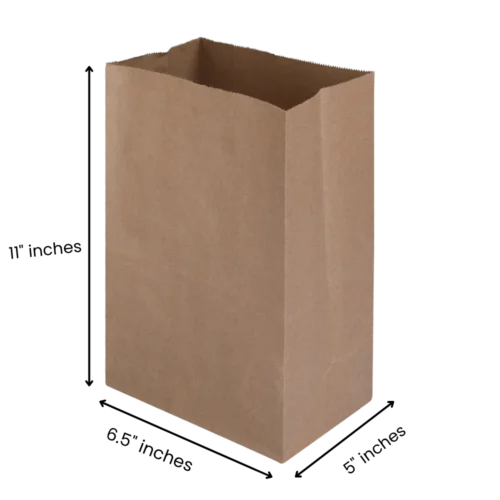 6.5x5x11 Inches Eco Pack Square Bottom Grocery Bag