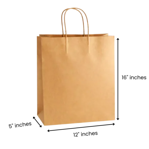 12x5x16 Inches Eco Pack Paper Bag With Twisted Handle
