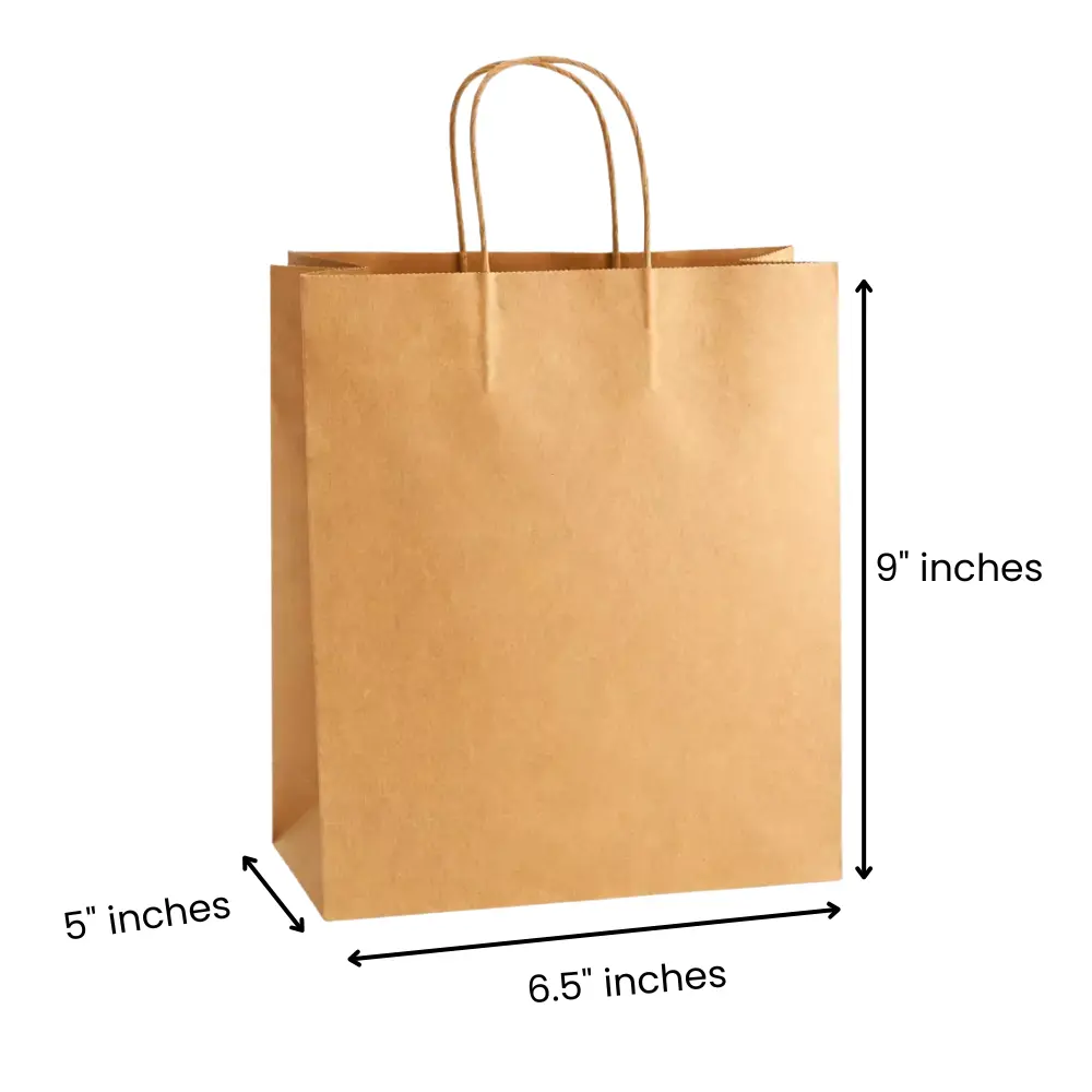 6.5x5x9 Inches Eco Pack Paper Bag With Twisted Handle
