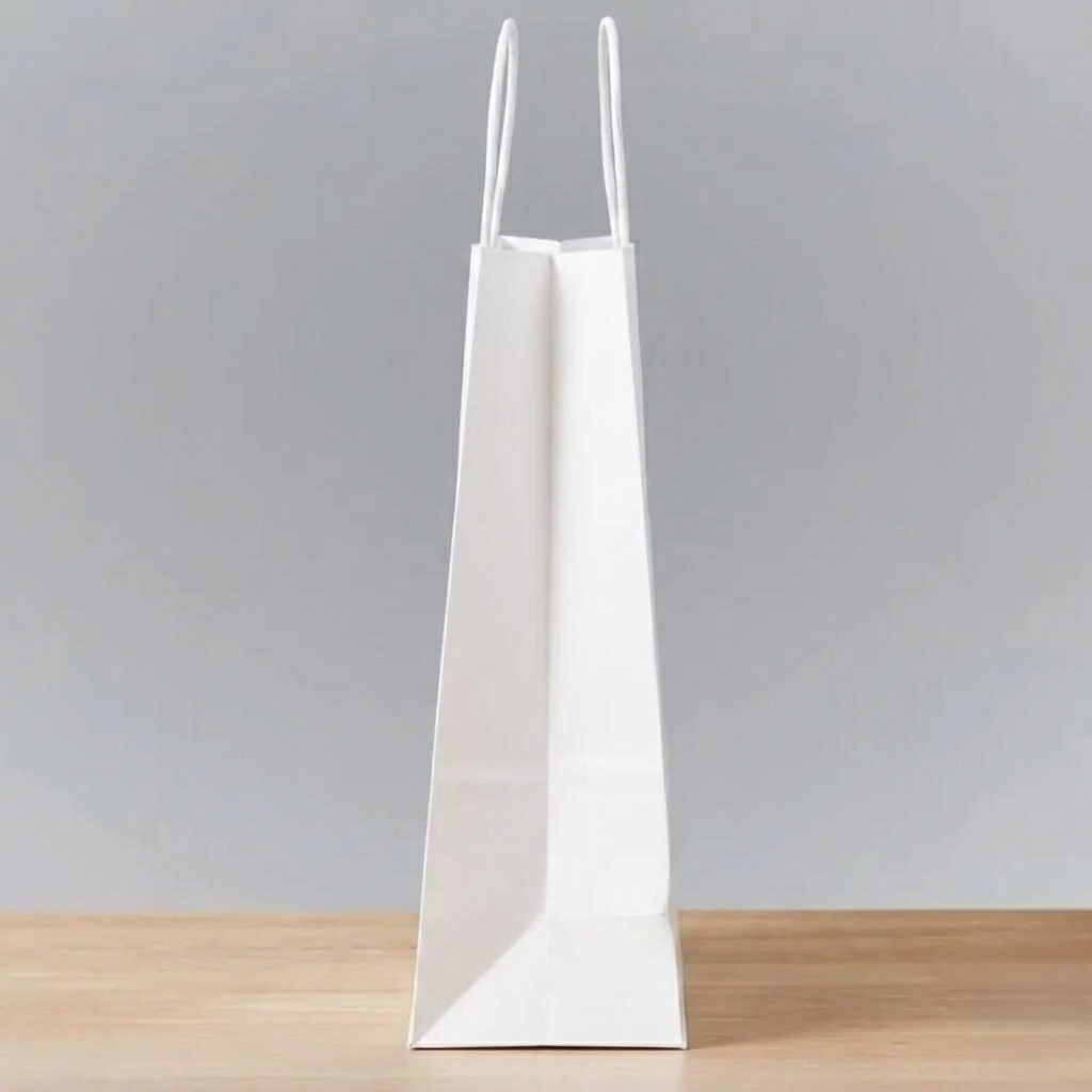 10×5×14 Inches Eco Pack White Paper Bag with Twisted Handle - Image 3